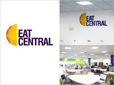 Eat Central Logo food happy orange social yellow