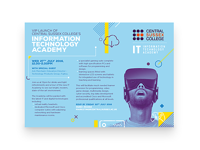IT Academy Postcard academy blue education print programming tech vip