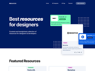 Resources page - First Concept desktop figma ui web design website design
