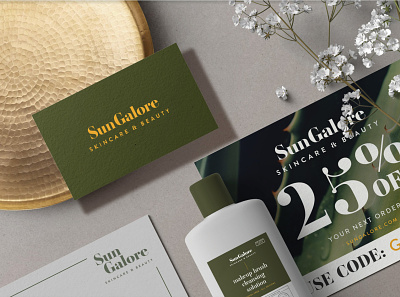 SunGalore Branding & Identity branding cosmetic design gold identity logo luxury luxury brand organic packaging skincare stationary vegan
