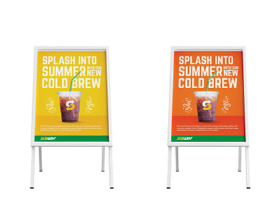 Subway Cold Brew Promo Signage branding coffee cold brew design poster promo restaurant signage typography