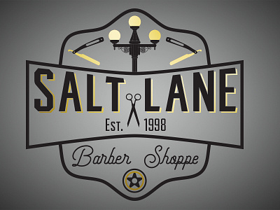 Salt Lane Barber badge badge logo barber barbershop branding design logo vector
