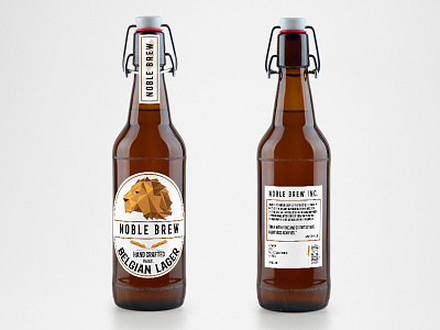 Noble Brew beer beer bottle beer branding branding design illustration lion