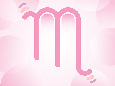 M alphabet branding bubble design illustration lettering pink soft typography