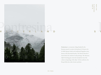 Typography Exercise #01 | Pontresina, Switzerland design gold graphics green grey layout poster typography