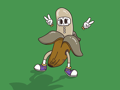 Halloween Costume Idea: Rotten Banana 🍌 banana cartoon design drawing halloween illustration illustrator peace rotten stickermule vector
