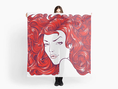 RedHead illustration matches parody photoshop redbubble redhead scarf