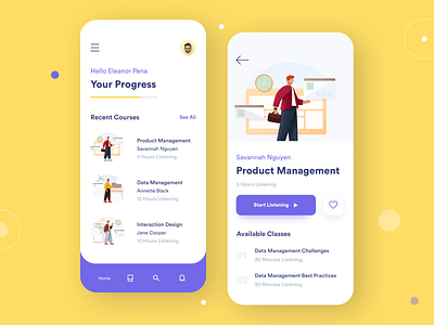 Online Learning Apps app clean concept course dailyui education ios learning mobile online podcast ui ux