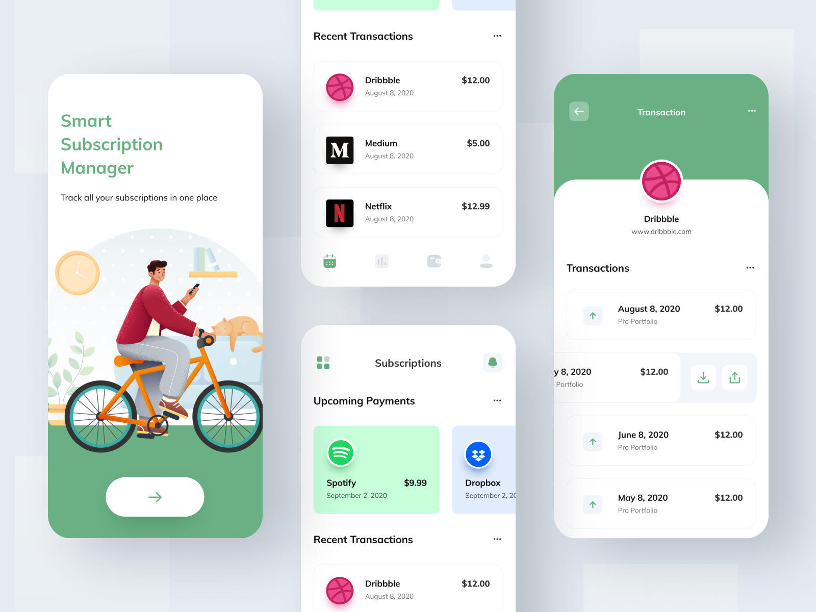 Smart Subscription Manager by Arun PP on Dribbble