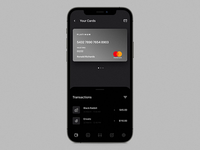 Card swipe animation animation app application banking card cards concept dailyui design finance finance app interaction interactive ios minimal mobile swipe swipe right ui ux