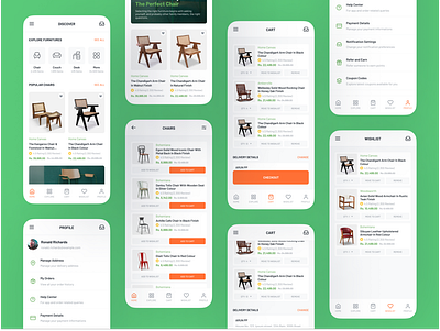 Furniture Shopping App app app design concept dailyui design furniture app furniture shopping furniture ui minimal shopping app shopping app ui ui ux