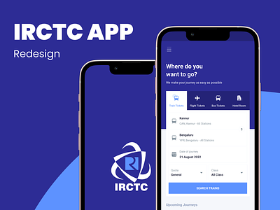 IRCTC App Redesign app app ui bus booking concept dailyui design flight booking irctc irctc app minimal train booking ui ux