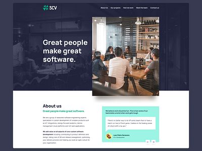 SCVSoft website redesign argentina company design header hero redesign ui web