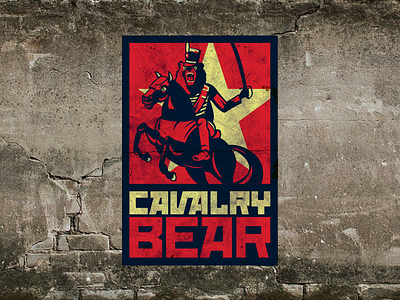 Cavalry Bear Brand composition argentina bear blue development gaming horse propaganda red russian soviet star yellow