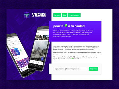 Yecas - Landing page