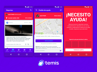 Temis for Android android app awareness phone purple red safety security