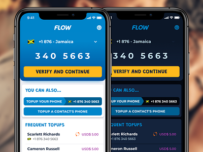 Topup Flow flutter app app argentina caribbean dark ios light material materialdesign phone