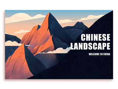 Chinese landscape design illustration ui web