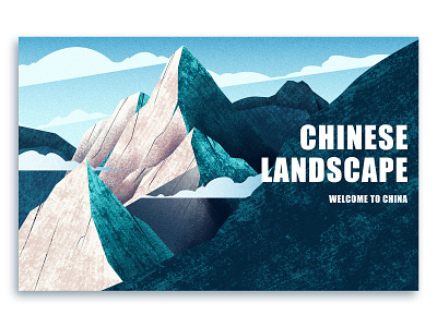 Chinese landscape design illustration ui web