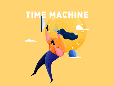 Time Machine illustration app design illustration ui web