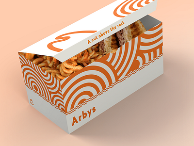 Arby's Takeout Redesign a cut above the rest box food orange packaging rebrand retro roastbeef swirls takeout