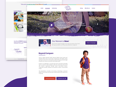 Seacoast Waldorf Concept Page branding concept design georgev minimal purple typography ui ux web web design