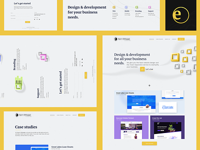 Design exploration for a creative agency branding concept design flat georgev illustration landing page logo minimal ui ux web web design website yellow