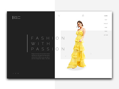 Fashion with Passion concept design fashion landing layout modern new page style ux web website
