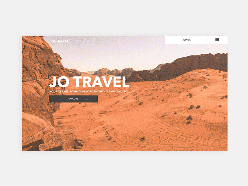 Jo Travel website animation concept design jordan landing landing page logo modern new simple typography ui ux webpage website