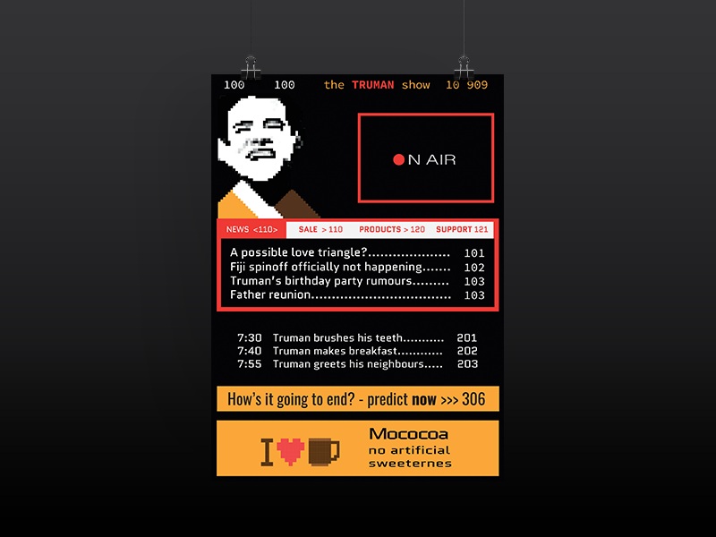 Minimal movie posters #3 - The Truman Show show truman teletext movie minimal
