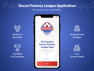 Soccer Fantasy League Application app design fantasy football app development fantasy sports app developers mobile app sports fantasy app development ui ux vector