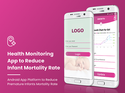 Health Monitoring App to Reduce Infant Mortality Rate app design health app health monitoring app infant monitoring mobile app premature infants app ui ux