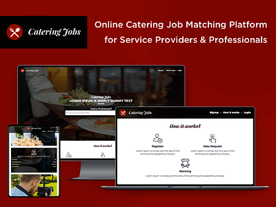 Online Catering Job Matching Platform catering job catering job match design job matching job portal online job portal ui ux web app
