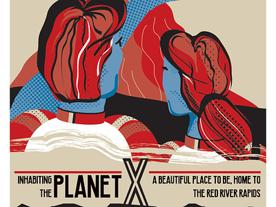 Living On Planet X illustration poster vector