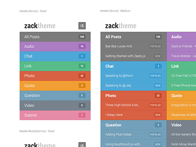 Zack - Header / Menu Idea