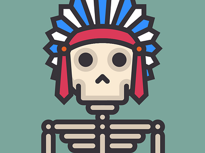 Avatars - rlemon avatar chief halloween illustration indian native american skeleton vector