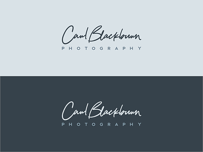 Carl Blackburn Photography - Logo branding distinct logo photography sans script signature typography