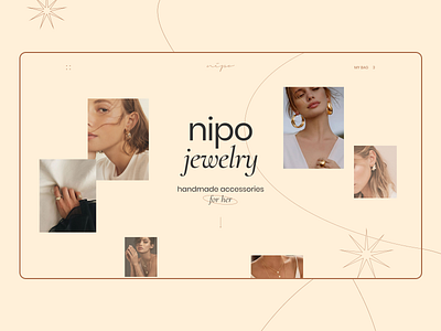 Layout 01 — Nipo jewerly concept girl hero jewelry luxury minimal typography ui uxui web design