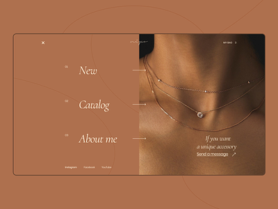 Layout 02 — Nipo jewerly - menu design girl jewelry luxury menu page minimal navigation typography ui uxui web design