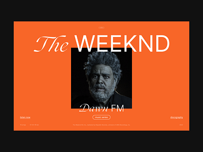 Layout 03 — The Weeknd - Dawn FM art colors design elements grid hero layout music promo style styles typography ui ux web