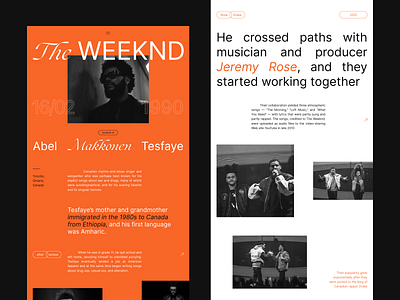 Layout 05 — The Weeknd - Longread Biography grid layout longread minimalism music promo story style typography ui ux