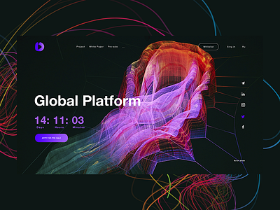 Global Platform blockchain digital first shot global platform promo screen web