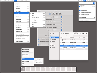 macOS Mid-Fi Wireframe Kit app big sur design dock kit lo fi low fi mac menu mid fi preferences settings ux wireframe