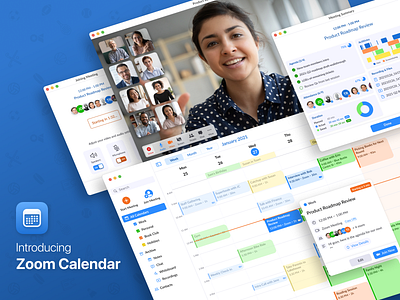 Zoom Calendar App UI app calendar case study concept enhancement events macos meeting mockup remote ui ux zoom