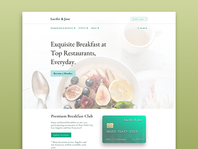 Breakfast Club Landing Page breakfast breakfast club card dailyui dailyui 003 landing page restaurant signup