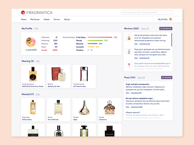 Fragrantica User Profile Redesign