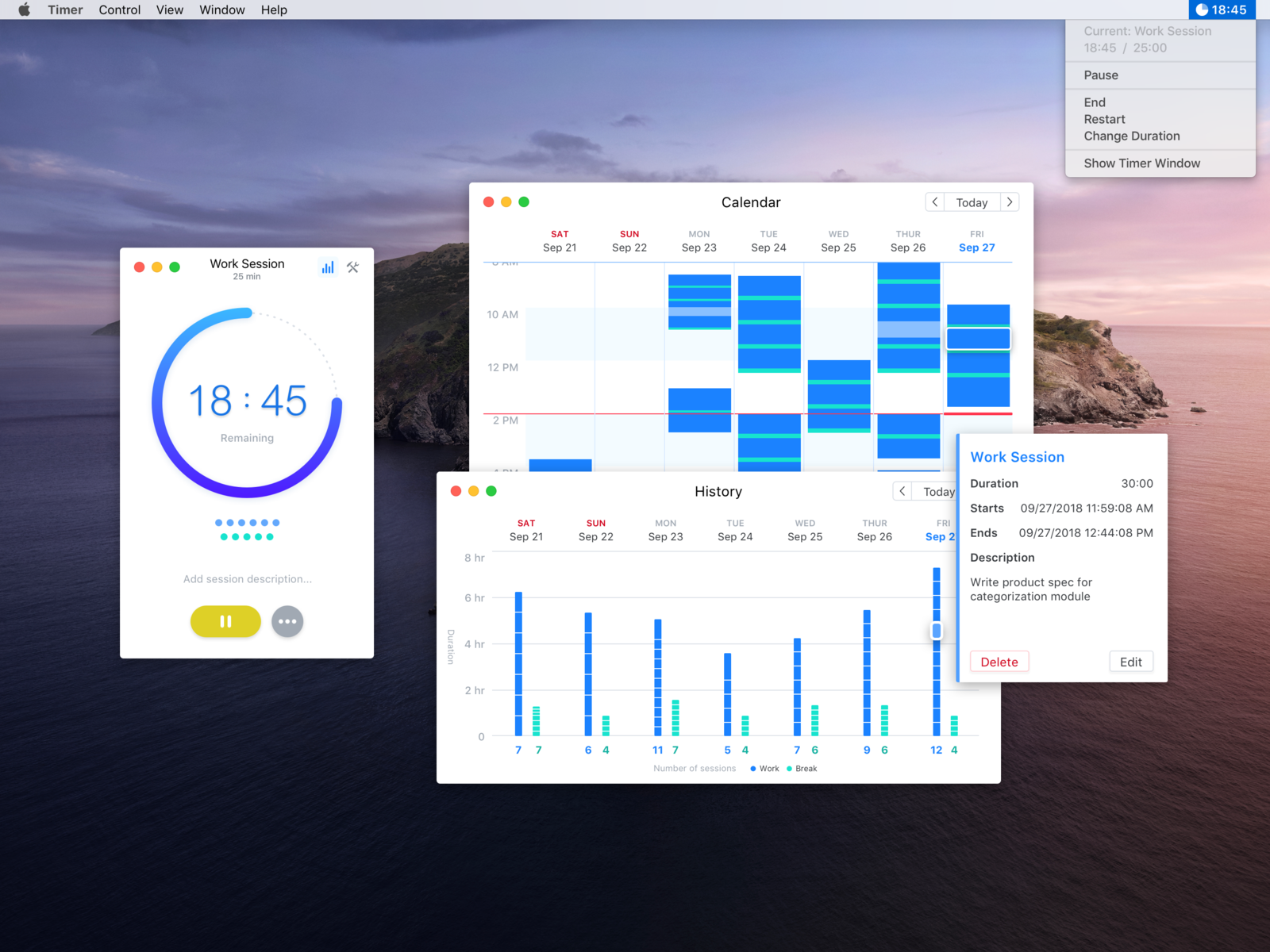 Pomodoro Timer macOS App Light by Lance Liu on Dribbble