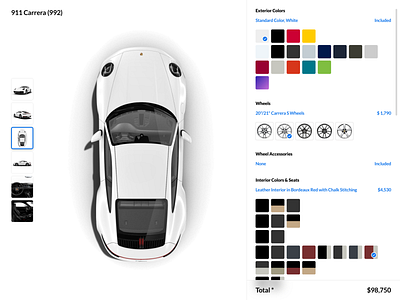 Porsche 911 Carrera (992) Customization UI