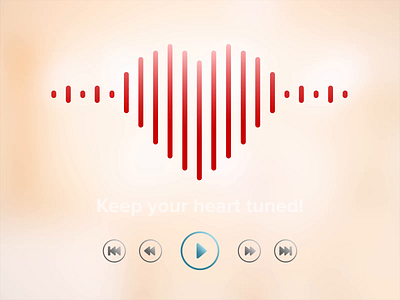Keep your heart tuned! animation beat beautiful concept corporate creative design gif healthcare healthy heart heartbeat illustraion listen minimalist modern music player rhythm your