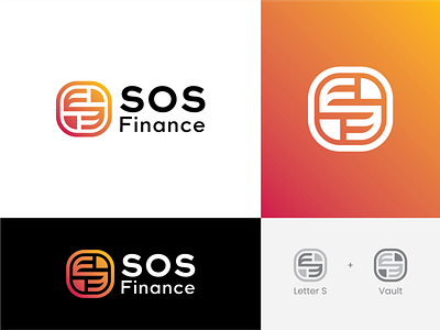 SOS Finance Logo Design 2 bank beautiful brand concept corporate creative design finance identity loan logo minimalist modern o professional s safe sales secure vault